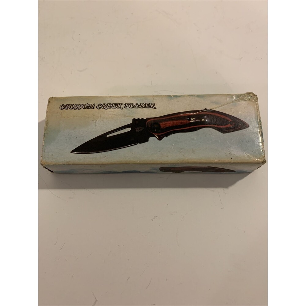 Opossum Creek Folder Knife. 4.5” Line Lock Black Blade